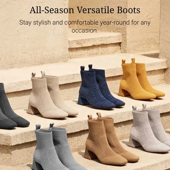 🩶NWT WOMENS VIVAIA MELISSA SQUARE TOE PERFORATED HEELED BOOTS SIZE 39 IN GREY - Picture 10 of 16